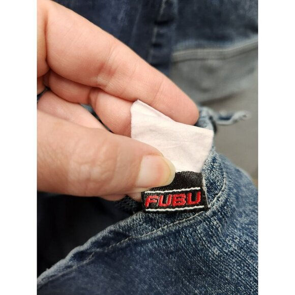 Vintage Fubu Womens Denim Shirt Dress W 9/10 Button-Front Long-Sleeve - Picture 7 of 7